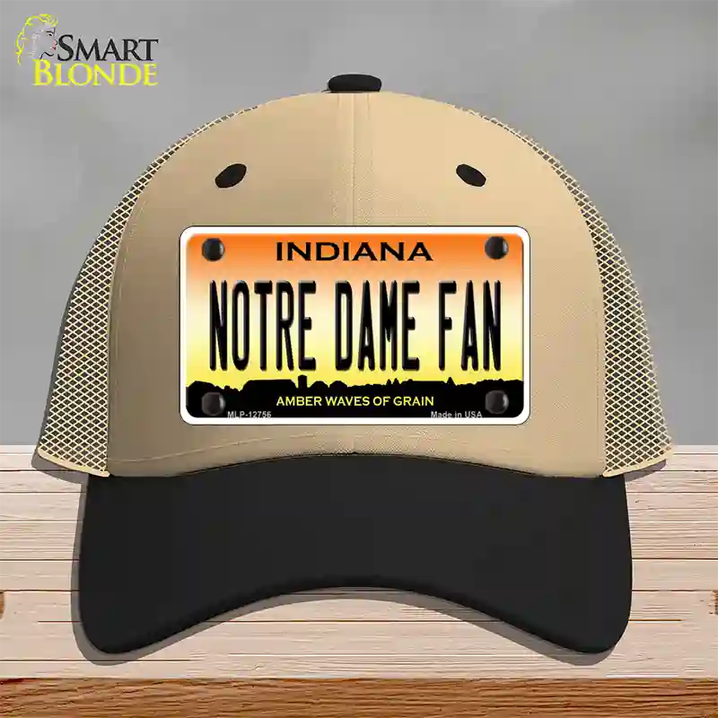 Notre Dame Fan Novelty License Plate Hat Tag Mesh / Khaki|Black