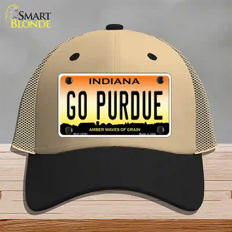 Go Purdue Novelty License Plate Hat Tag Mesh / Khaki|Black