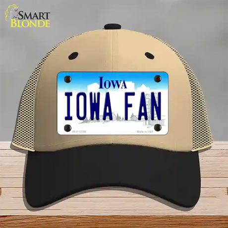 Iowa Fan Novelty License Plate Hat Tag Mesh / Khaki|Black