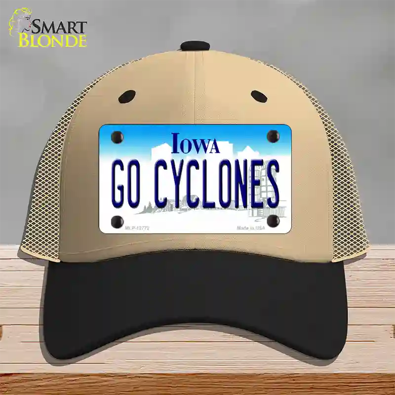 Go Cyclones Novelty License Plate Hat Tag Mesh / Khaki|Black