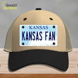 Kansas Fan Novelty License Plate Hat Tag Mesh / Khaki|Black