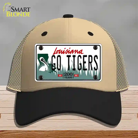 Louisiana Go Tigers Novelty License Plate Hat Tag Mesh / Khaki|Black