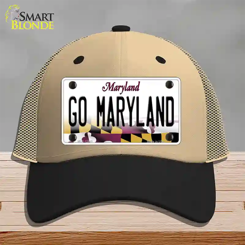 Go Maryland Novelty License Plate Hat Tag Mesh / Khaki|Black