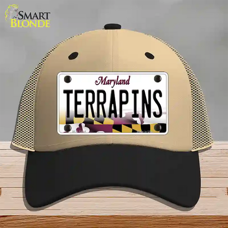 Terrapins Novelty License Plate Hat Tag Mesh / Khaki|Black