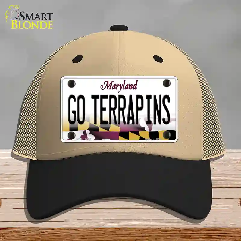 Go Terrapins Novelty License Plate Hat Tag Mesh / Khaki|Black