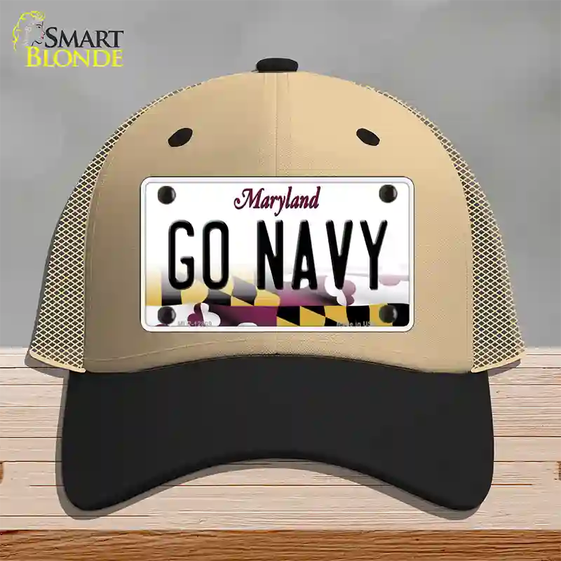 Go Navy Novelty License Plate Hat Tag Mesh / Khaki|Black