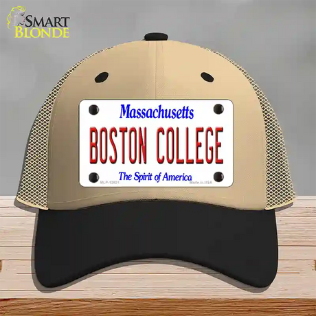 Boston College Novelty License Plate Hat Mesh / Khaki|Black