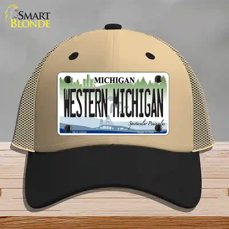 Western Michigan Novelty License Plate Hat Mesh / Khaki|Black