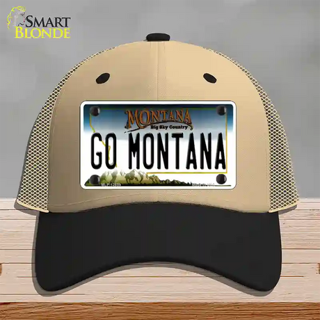 Go Montana Novelty License Plate Hat Mesh / Khaki|Black