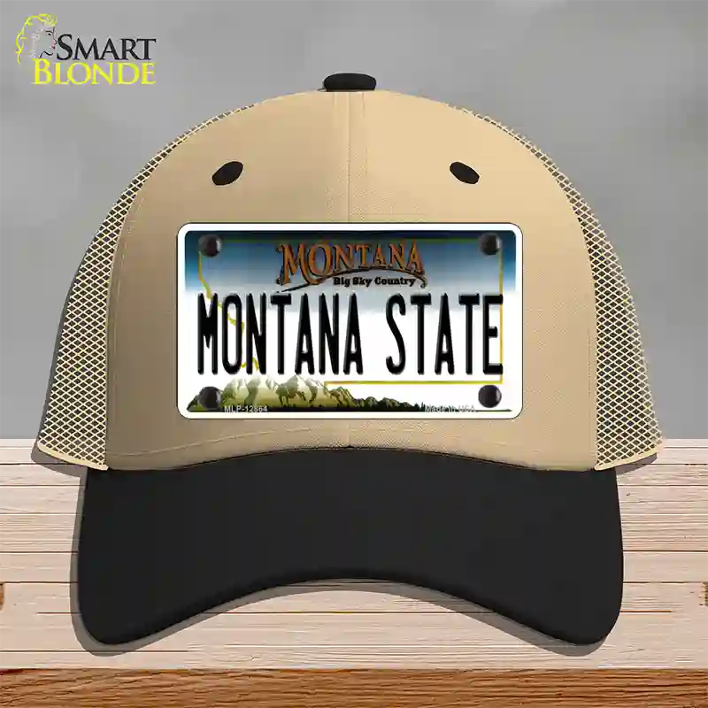 Montana State Univ Novelty License Plate Hat Mesh / Khaki|Black