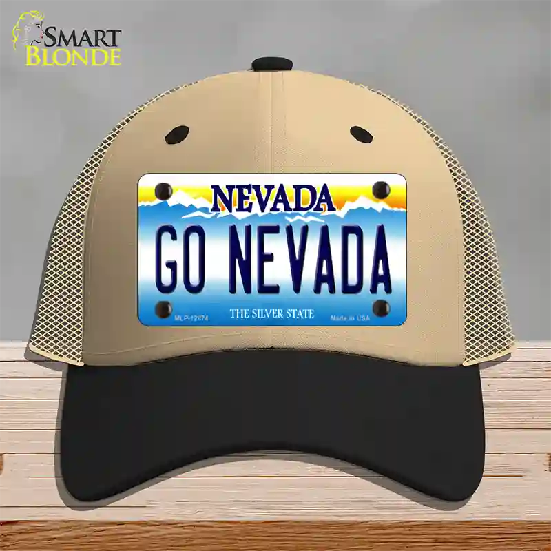 Go Nevada Novelty License Plate Hat Mesh / Khaki|Black