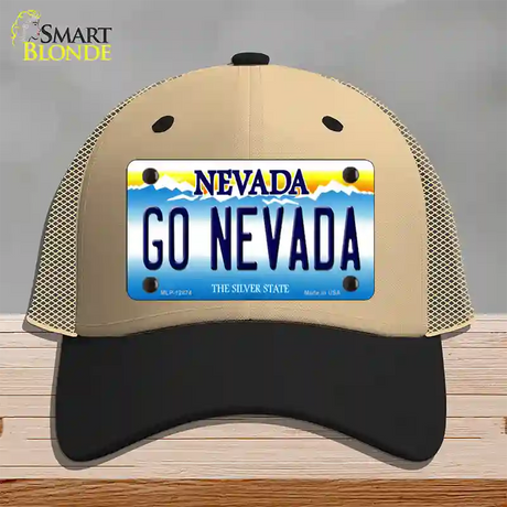 Go Nevada Novelty License Plate Hat Mesh / Khaki|Black