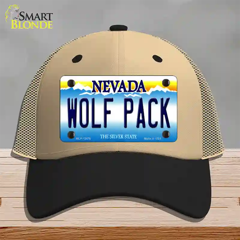 Wolf Pack Novelty License Plate Hat Mesh / Khaki|Black