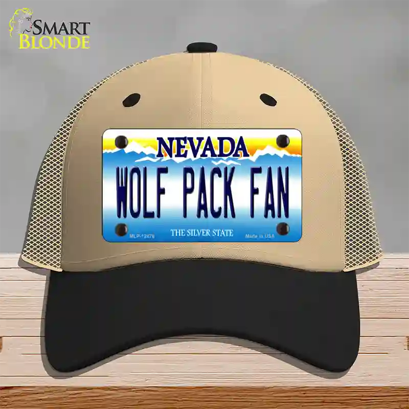 Wolf Pack Fan Novelty License Plate Hat Mesh / Khaki|Black