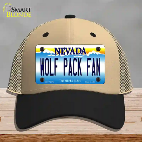 Wolf Pack Fan Novelty License Plate Hat Mesh / Khaki|Black