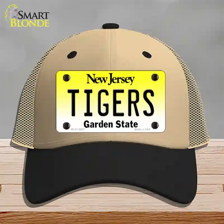 Tigers Novelty License Plate Hat Mesh / Khaki|Black