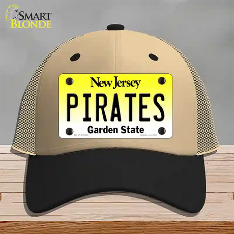 Pirates Novelty License Plate Hat Mesh / Khaki|Black