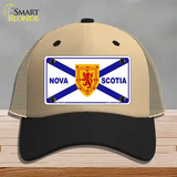 Nova Scotia Flag Novelty License Plate Hat Mesh / Khaki|Black