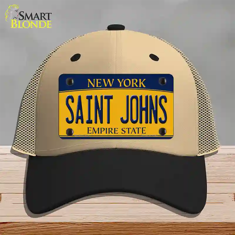 Saint Johns Novelty License Plate Hat Mesh / Khaki|Black