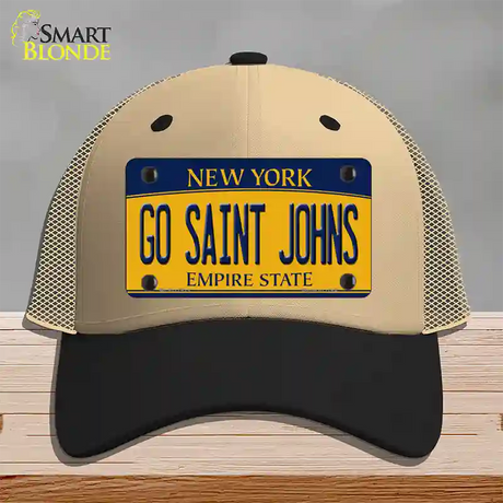 Go Saint Johns Novelty License Plate Hat Mesh / Khaki|Black