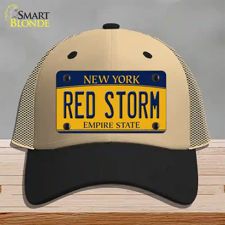 Red Storm Novelty License Plate Hat Mesh / Khaki|Black