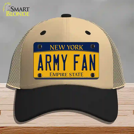 Army Fan Novelty License Plate Hat Mesh / Khaki|Black