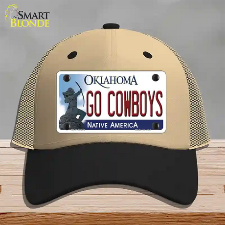 Go Cowboys Novelty License Plate Hat Mesh / Khaki|Black