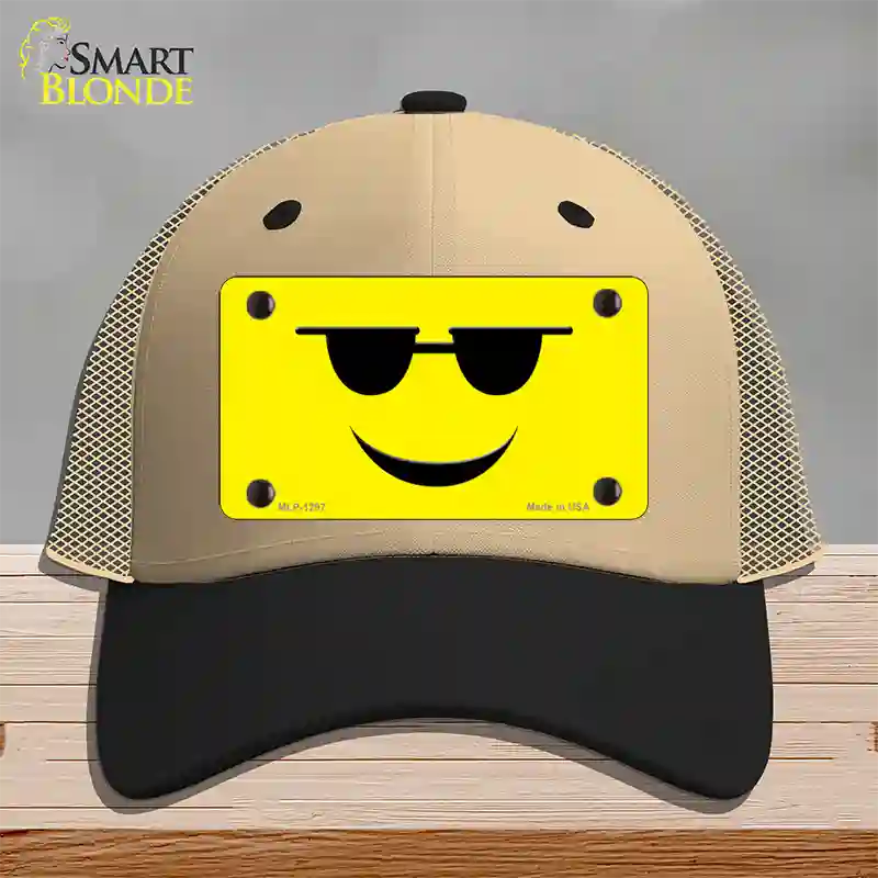 Sunglasses Cool Smiley Novelty License Plate Hat Mesh / Khaki|Black