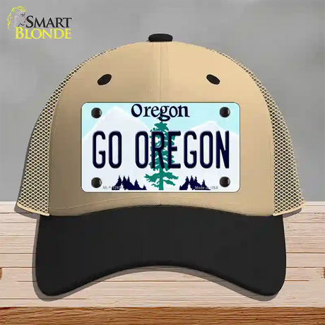 Go Oregon Novelty License Plate Hat Mesh / Khaki|Black