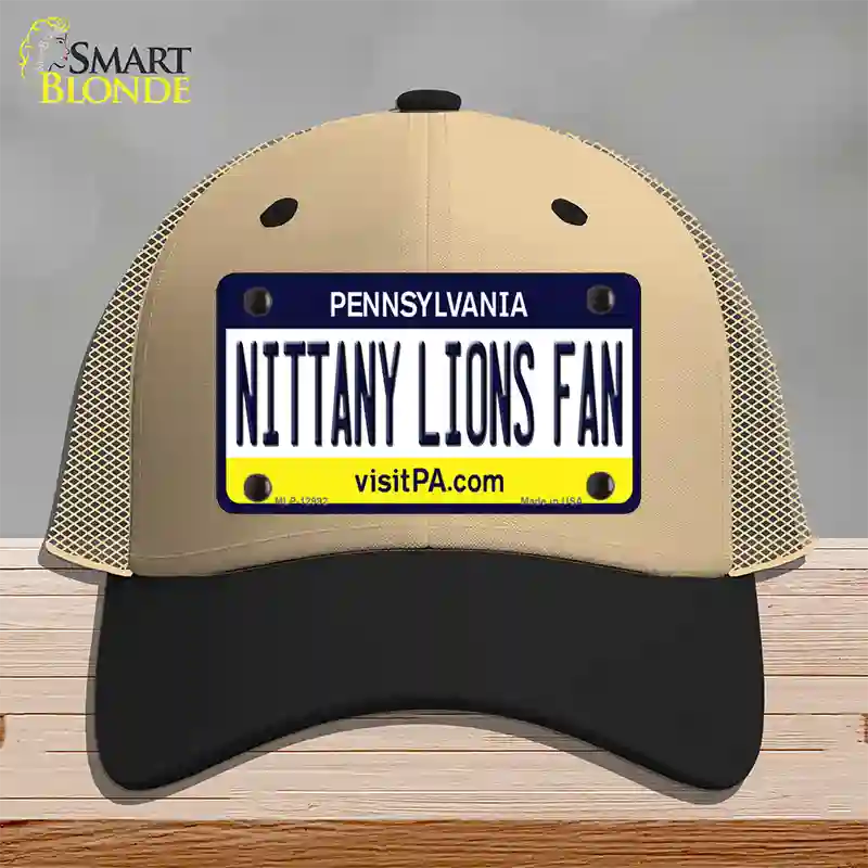 Nittany Lions Fan Novelty License Plate Hat Mesh / Khaki|Black