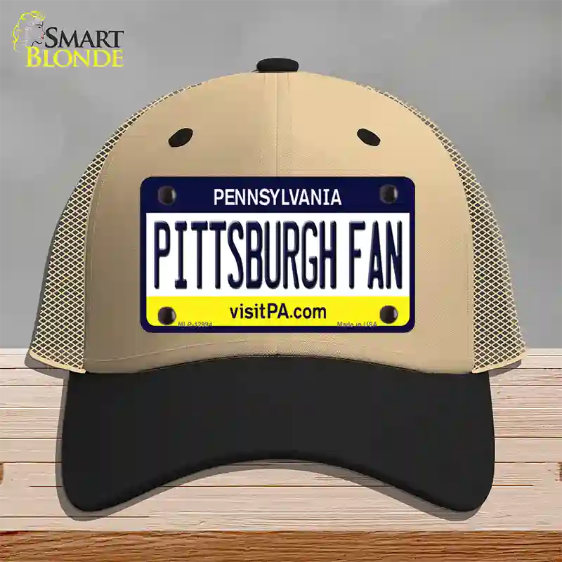 Pittsburgh Fan Novelty License Plate Hat Mesh / Khaki|Black