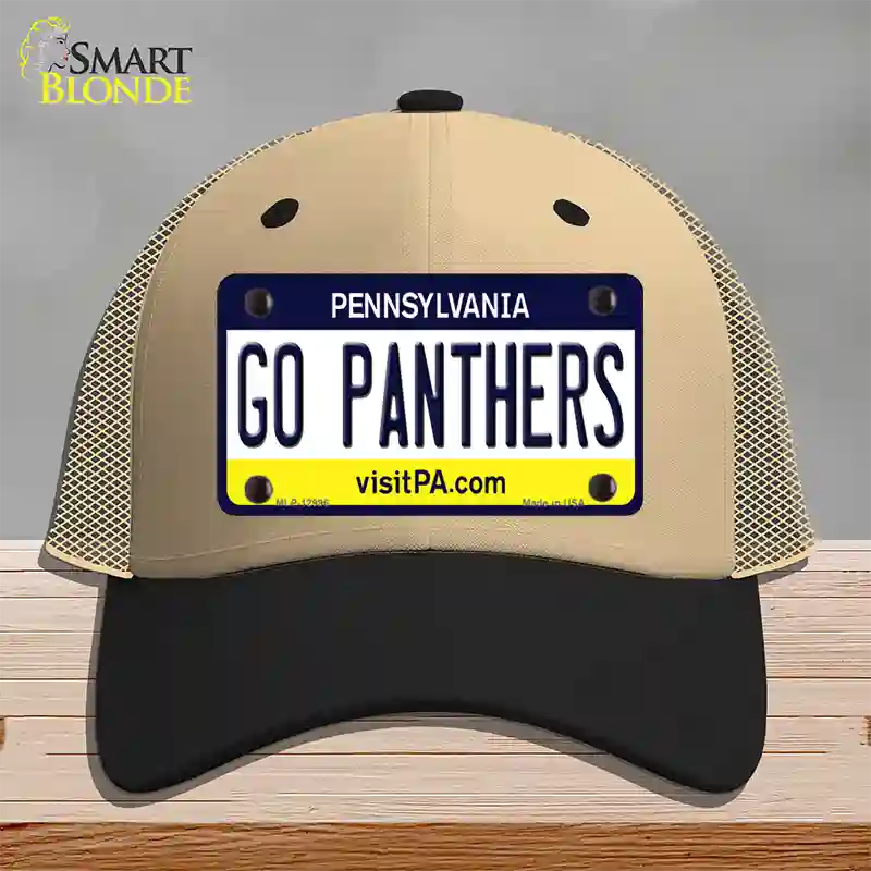 Go Panthers Novelty License Plate Hat Mesh / Khaki|Black