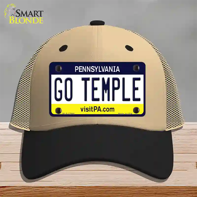 Go Temple Novelty License Plate Hat Mesh / Khaki|Black