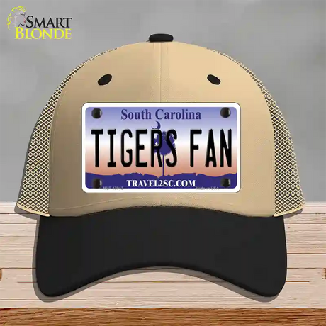 South Carolina Plate Tigers Fan Novelty License Plate Hat Mesh / Khaki|Black