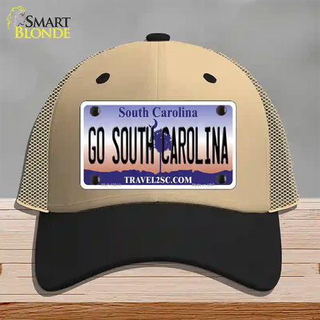 Go South Carolina Novelty License Plate Hat Mesh / Khaki|Black