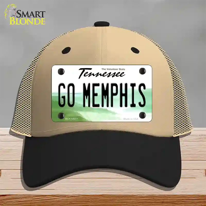 Go Memphis Novelty License Plate Hat Mesh / Khaki|Black