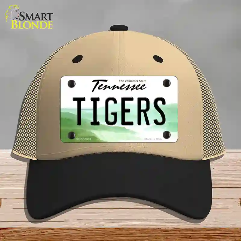 Tiger Tennessees Novelty License Plate Hat Mesh / Khaki|Black