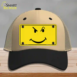 Defiant Smiley Novelty License Plate Hat Mesh / Khaki|Black