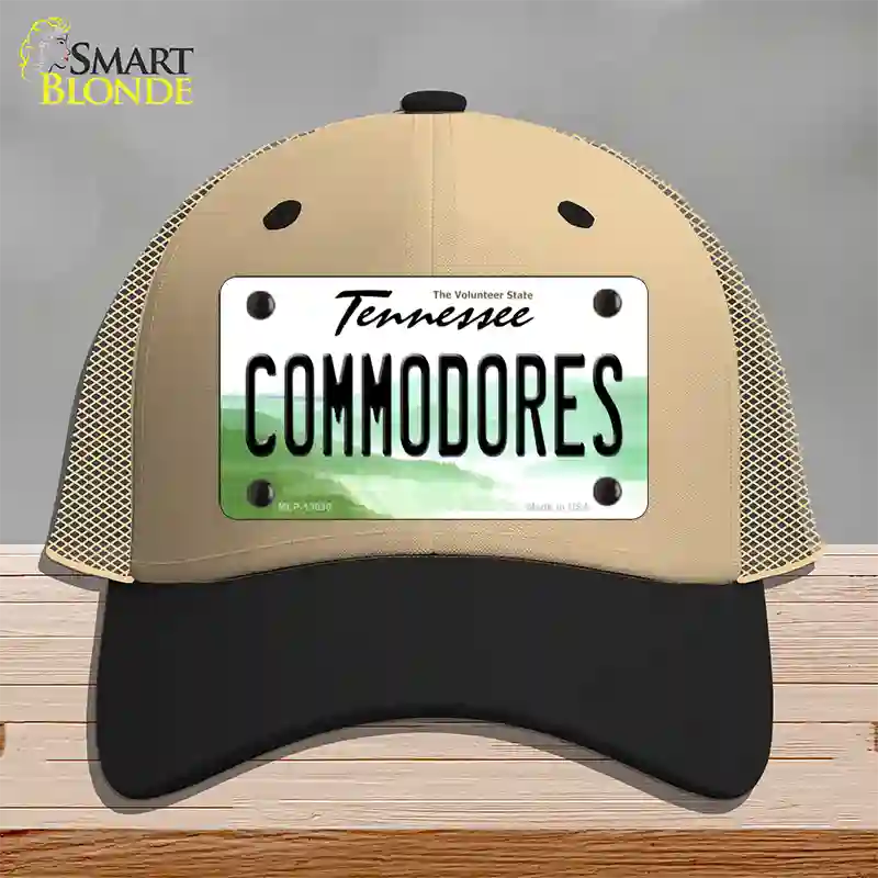 Commodores Novelty License Plate Hat Mesh / Khaki|Black