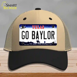 Go Baylor Novelty License Plate Hat Mesh / Khaki|Black