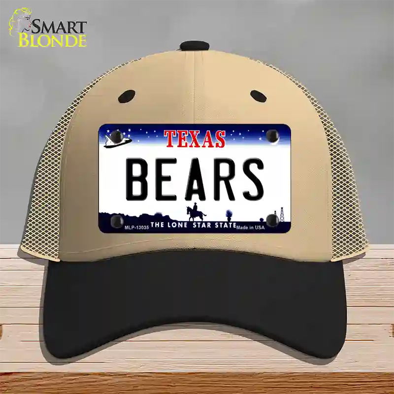 Bears Novelty License Plate Hat Mesh / Khaki|Black