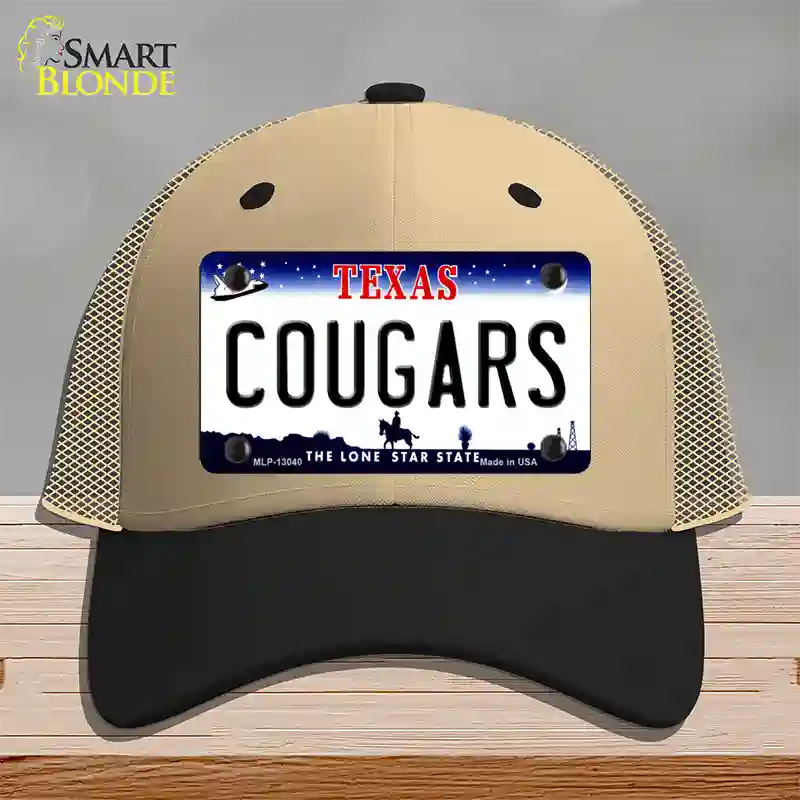 Cougars Novelty License Plate Hat Mesh / Khaki|Black