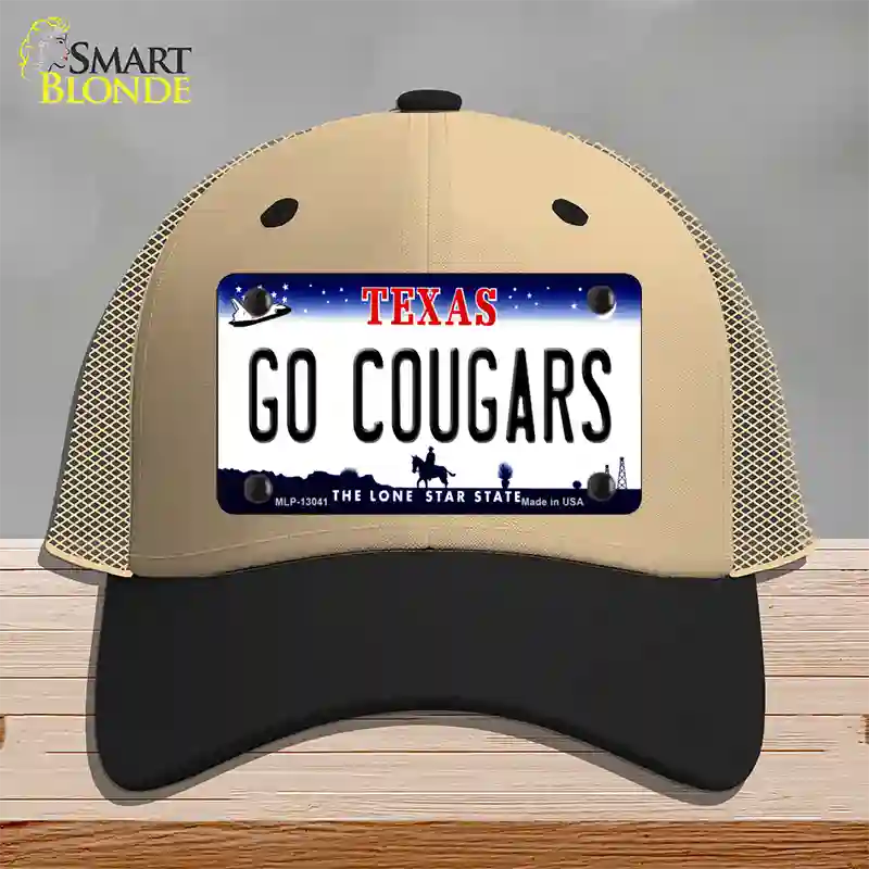 Go Cougars Novelty License Plate Hat Mesh / Khaki|Black