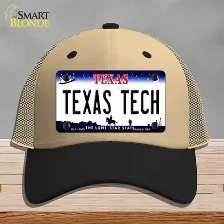 Texas Tech Novelty License Plate Hat Mesh / Khaki|Black