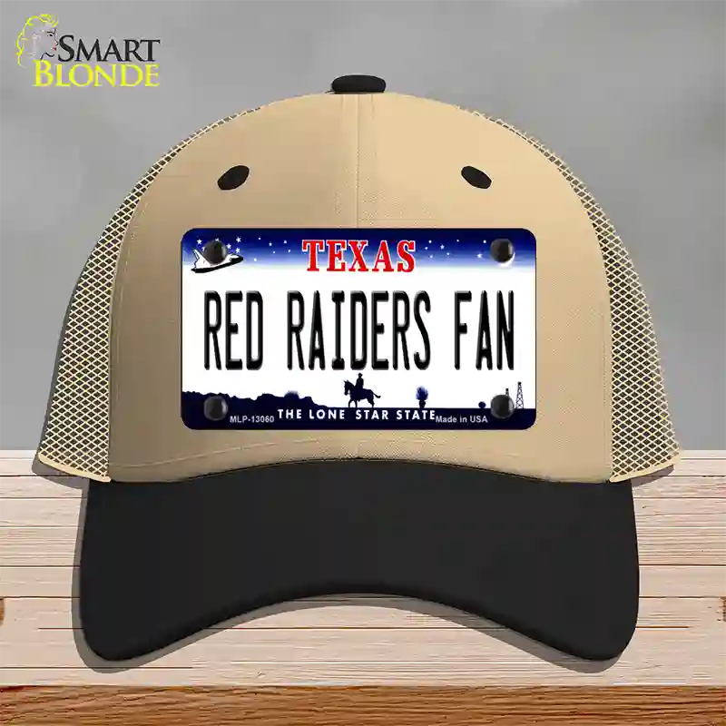 Red Raiders Fan Novelty License Plate Hat Mesh / Khaki|Black