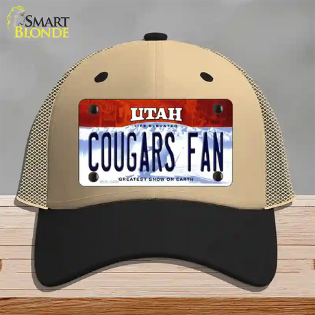 Cougars Fan Utah Novelty License Plate Hat Mesh / Khaki|Black