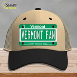 Vermont Fan Novelty License Plate Hat Mesh / Khaki|Black