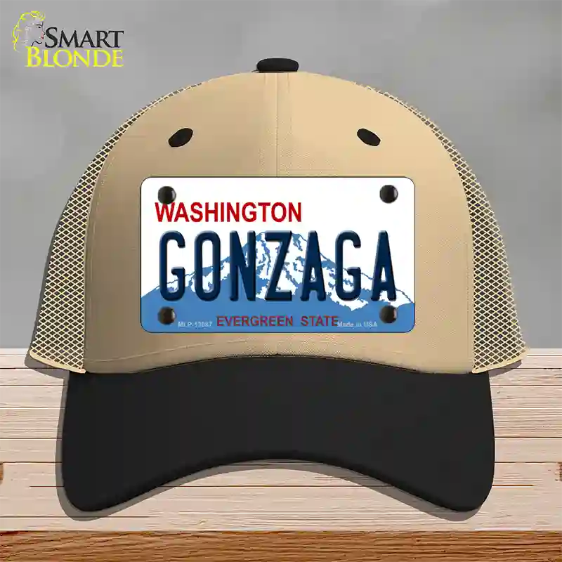 Gonzaga Novelty License Plate Hat Mesh / Khaki|Black