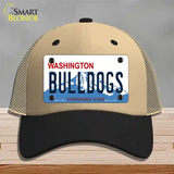 Bulldogs Washington State Novelty License Plate Hat Mesh / Khaki|Black