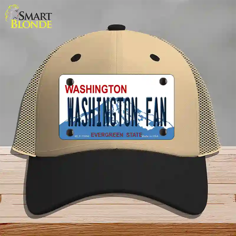 Washington Fan Novelty License Plate Hat Mesh / Khaki|Black